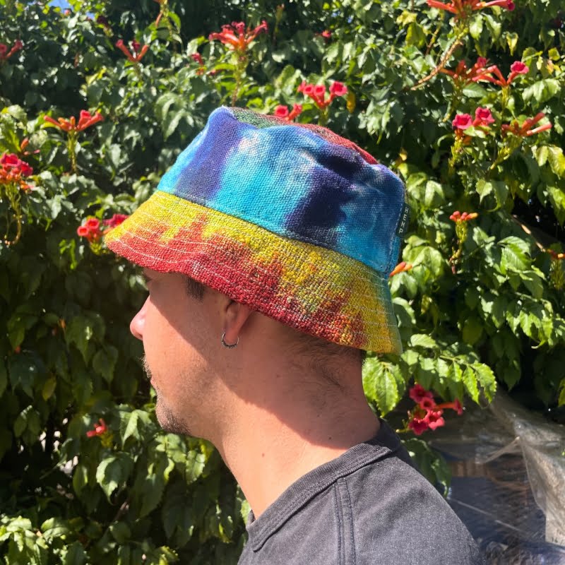 Kapelusz z konopi i bawełny - Bucket Hat Rainbow