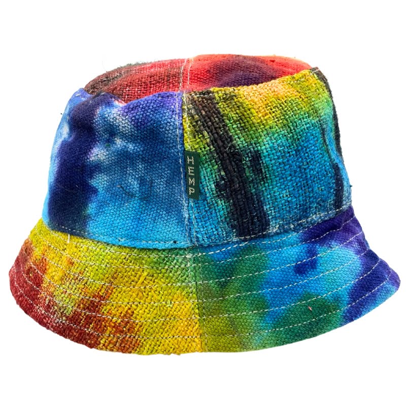 Kapelusz z konopi i bawełny - Bucket Hat Rainbow