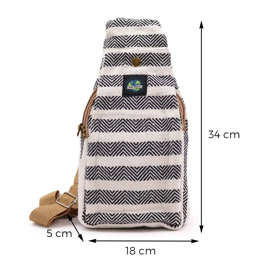 Plecak na jedno ramię - Biało czarny