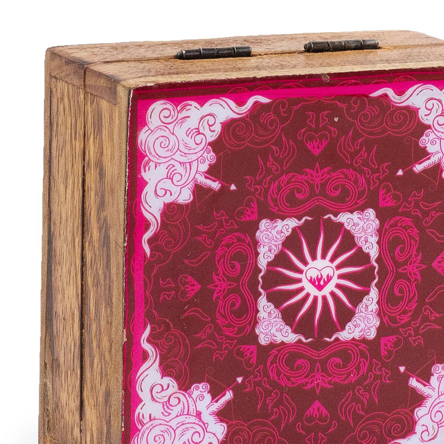 Emaliowane drewniane pudełko - Energetyczny Róż 2 Emaliowane drewniane pudełko - Energetyczny Róż