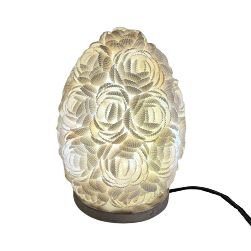 Lampa boho z muszli morskich - Owal 15 cm