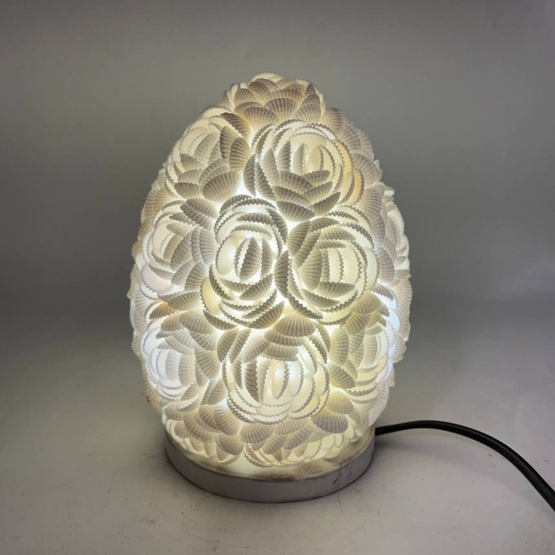 Lampa boho z muszli morskich - Owal 15 cm