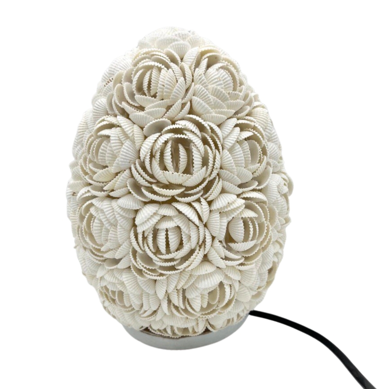 Lampa boho z muszli morskich - Owal 20 cm