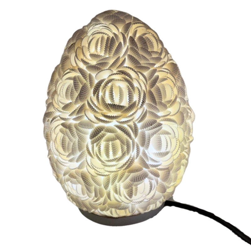 Lampa boho z muszli morskich - Owal 20 cm