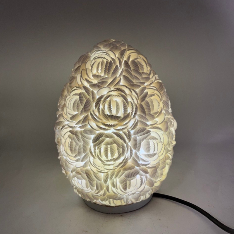 Lampa boho z muszli morskich - Owal 20 cm