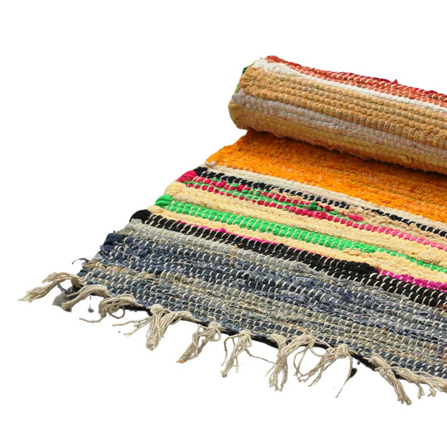 Indyjski Szmaciany Dywan - Kolorowy 50 x 90 cm. 4 Indyjski Szmaciany Dywan - Kolorowy 50 x 90 cm.