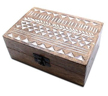 Pudełko ręcznie rzeźbione - Aztec Design