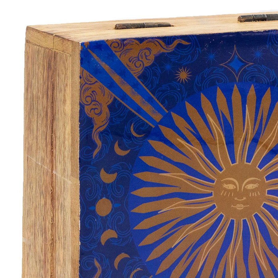 Emaliowane drewniane pudełko - Słońce