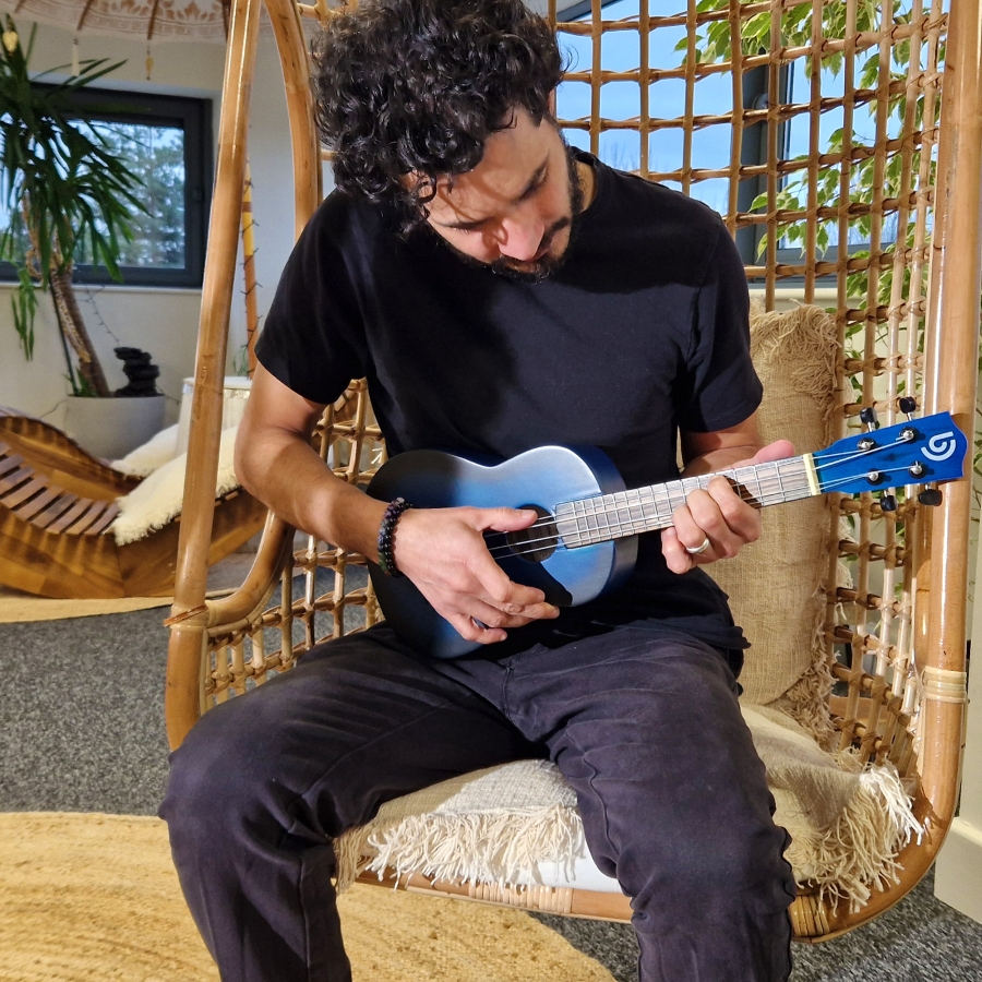 Ukulele ręcznie wykonane - Niebieskie