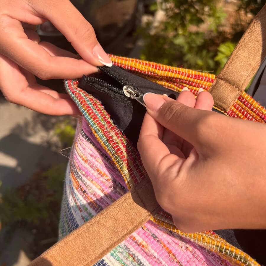 Duża torba z recyklingu - W tonacjach szarości