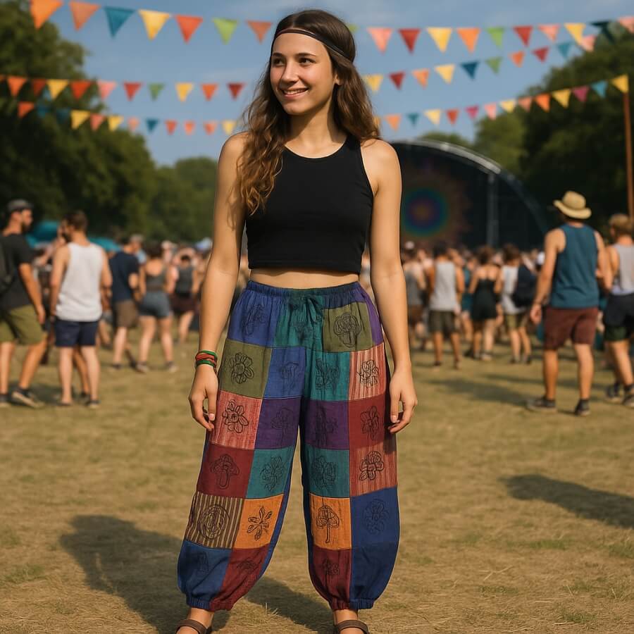 Spodnie z gumką - bawełniane Nomad Sari Fiolet S M Spodnie z gumką - bawełniane Nomad Sari Fiolet S M