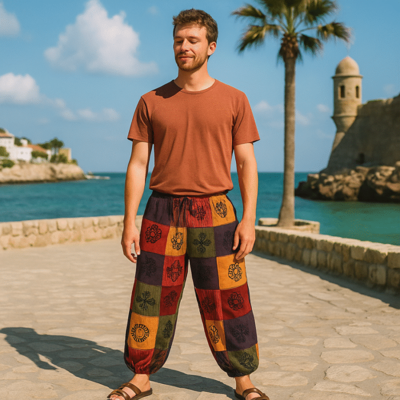 Spodnie z gumką - bawełniane Nomad Sari Pomarańcz L/XL