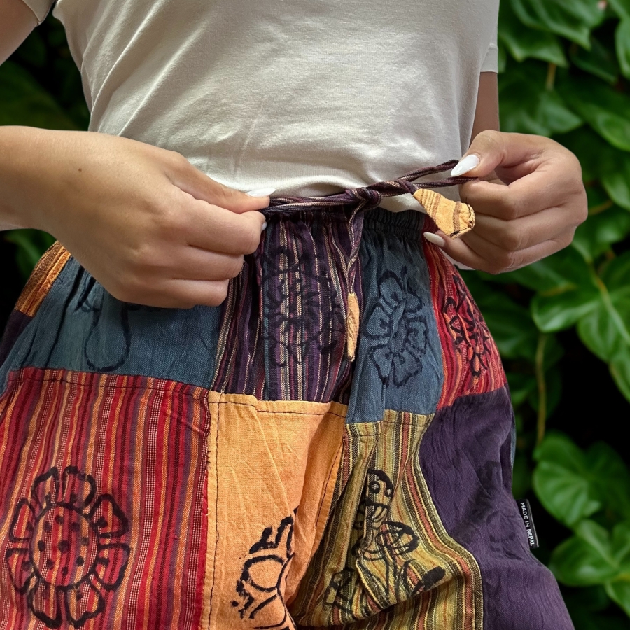 Spodnie z gumką - bawełniane Nomad Sari Pomarańcz S M