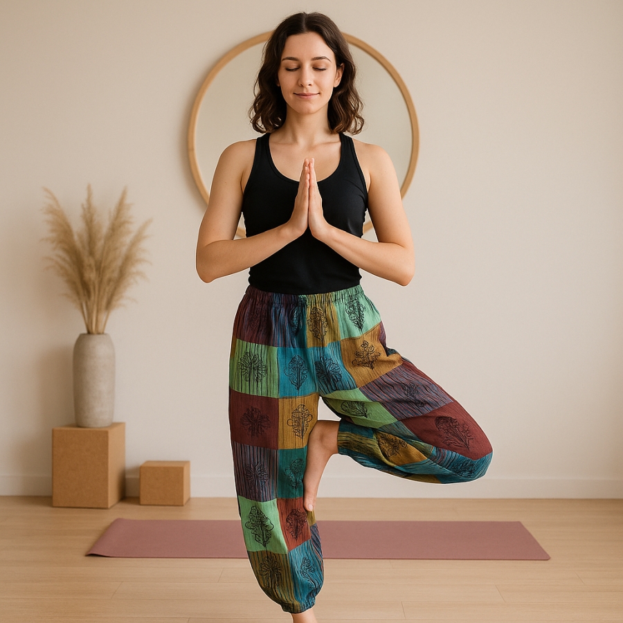 Spodnie z gumką - bawełniane Nomad Sari Zieleń S M v Spodnie z gumką - bawełniane Nomad Sari Zieleń S/M