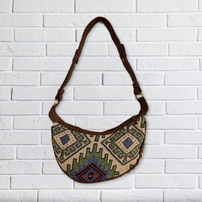 Żakardowa torebka na ramię - Styl Aztec