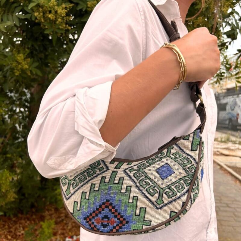 Żakardowa torebka na ramię - Styl Aztec