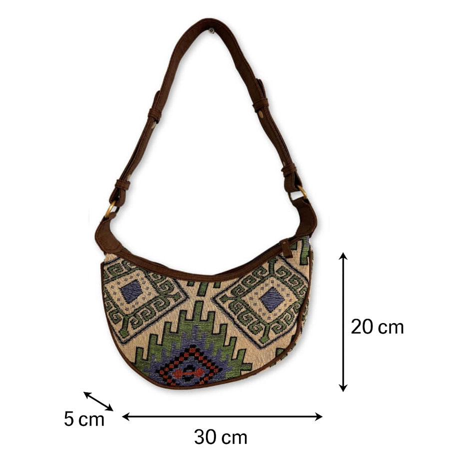 Żakardowa torebka na ramię - Styl Aztec