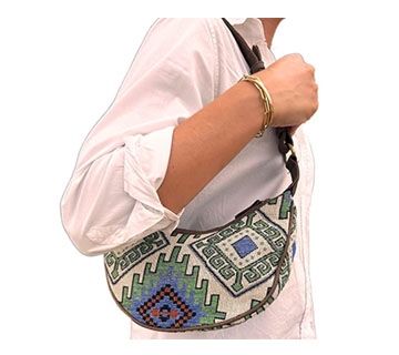 Żakardowa torebka na ramię - Styl Aztec