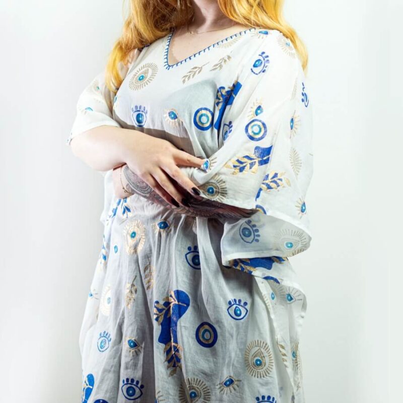 Narzutka Nomad Sari - Niebieskie wzorki