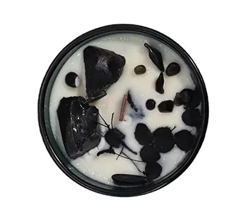 Świeca z kamieniami i kwiatami Rycerz 